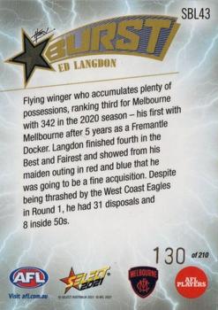 2021 Select AFL Footy Stars - Starburst Caricatures Lightning #SBC43 Ed Langdon Back